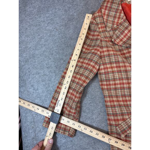 VINTAGE 70s Pendleton Coat Jacket Womens 20 Plaid Tweed Virgin Wool USA Retro - Picture 3 of 12